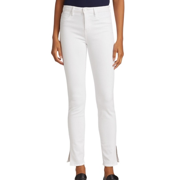 L'AGENCE Denim - L’AGENCE✨Josie High Rise Cropped Flare Split LegWhite Jeans✨NWOT Spandex for Fit